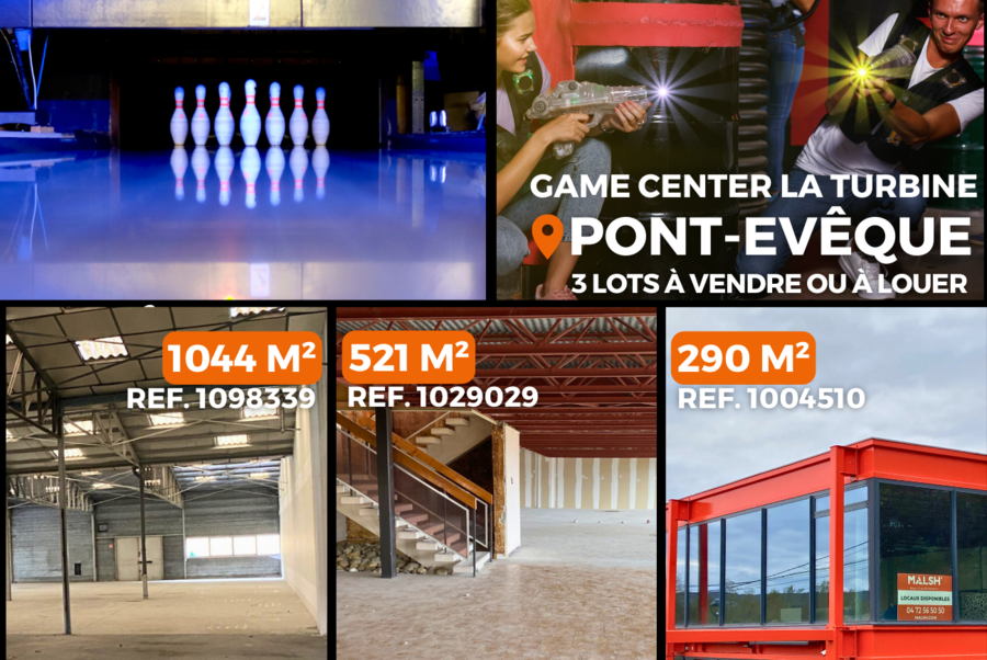 MALSH Realty & Property - 3 lots à vendre ou à louer au cœur du nouveau complexe de loisirs, Game Center La Turbine, de Vienne, Pont-Evêque !